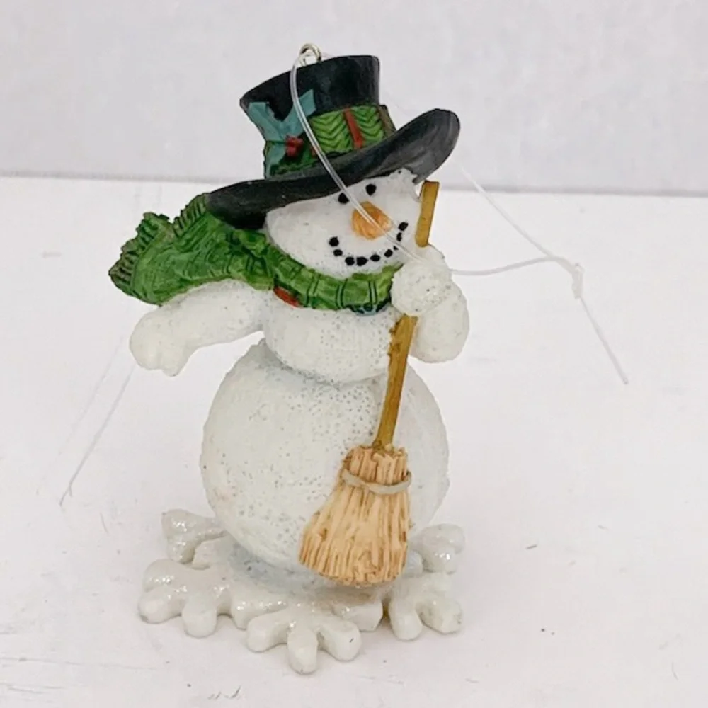 NWT Department 56 Snowman Ornament Top Hat Broom Vintage Classic Holiday Gift